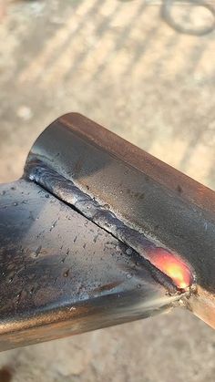 a piece of metal that has been burnt