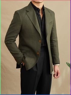 Semi Formal Blazers For Men, Black And Olive Outfit, Men Blazer Outfit Formal, Black Suit Green Shirt Men, Green Blazer Outfit Men Wedding, Green Suit With Black Shirt, Black Suit Shirt Combinations, Olive Green Suits For Men, Olive Blazer Outfit Men