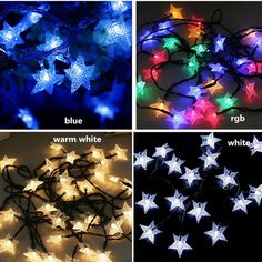 star shaped led string lights with various colors