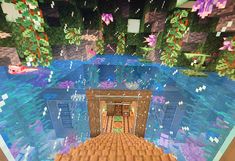 an image of a room in the minecraft house that looks like it is floating on water