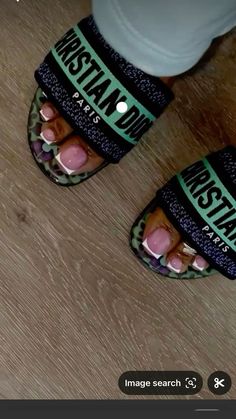 Nuni Dior, Long Acrylic Nail, Cute Slides, Bling Sandals, Acrylic Toes, Acrylic Toe Nails, Long Acrylic Nail Designs