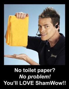 a man holding a yellow towel with the caption'behold a yellow towel '