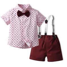 Be it a family outing or a casual hangout at the park, this Daisies and Sunflowers Boy and Girl Summer Matching Outfit is the perfect outfit for your kids. The clothes are comfortable, stylish, and awesome to wear on summer vacation. Features: Turndown collar puff short sleeve dress for girls. 4 Pcs Set for boys: Shirt, pants, suspender, and bowtie. Splash dots pattern design print. Comfortable children's wear. Perfect for the summer season. Fabric & Care: Made of high-quality cotton fabric. Mac Boy Overalls, Matching Sibling Outfits, Boys Ties, Sister Outfits, Tie Shirt, Matching Outfit, Shirt And Shorts, Polka Dot Shorts