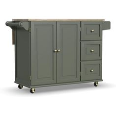 an image of a kitchen island with two drawers and one door on the top shelf