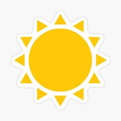 a yellow sun sticker on a white background