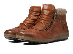 Rieker Liv 86 - Women's Boots : Cuoio/Cuoio/Wood : Cultivate your casual style in the Rieker Liv 86 boots. The Liv 86 is part of the Rieker Remonte Dorndorf Collection. Zipper closure. Classic round toe silhouette. Ruched detailing on vamp. Pull tab in back for easy on and off access. Made with RemonteTex, which offers excellent water resistance and breathability for added protection against the cold. Leather and synthetic upper. Textile lining. Removable textile insole. Synthetic outsole. Impor Reiker Boots, Pull Tab, Women's Boots, Hiking Boots, Casual Style, Combat Boots, Womens Boots, Shoe Boots, Zipper