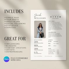 a clean and modern resume template with an image on the front, side and back