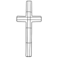 a black and white drawing of a cross