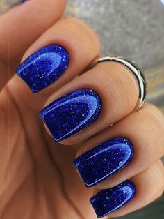 Sparkly Nail Designs, Sapphire Nails, Navy Nails, Blue Glitter Nails, Manicure Nail Designs, Elegant Nail Designs, Blue Acrylic Nails, Fancy Nails Designs, Blue Nail