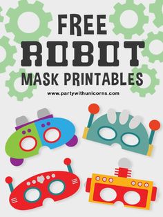 Robots Crafts For Preschool, Preschool Robot Activities, Mask Ideas For Kids, Robots Party Theme, Robot Activities