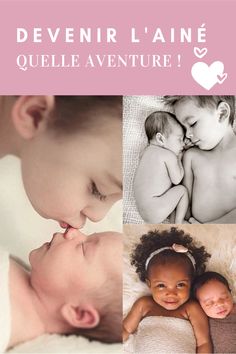 a collage of photos with babies in pink and white, including the words devenir laine quelle aventure