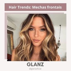 GLANZ®’s Instagram profile post: “O ano de 2020 lançou várias tendências e uma que chamou bastante a atenção foram as mechas frontais nos cabelos!🌟 Essa técnica virou uma…” Hair Stules, Short Hair Fringe, Blonde Highlights On Dark Hair, Hair Color Streaks, Dark Hair With Highlights, Brown Hair With Blonde Highlights, Brown Hair Balayage, Hair Advice, Brown Blonde Hair