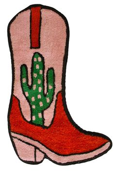 a pair of boots with a cactus on them