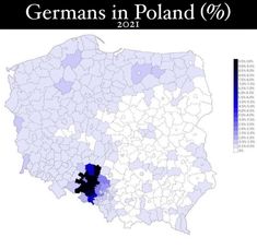 a map showing the percentage of people living in poland