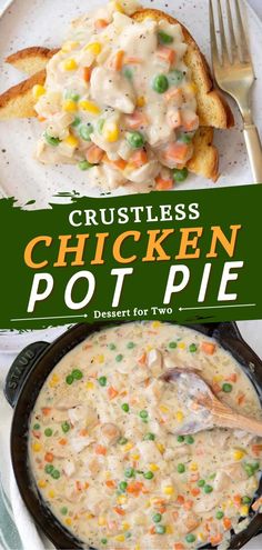 Crustless Chicken Pot Pie, weeknight dinner recipes, meals for two Crustless Chicken Pot Pie, Crustless Pie, Chicken Pot Pie Filling, Chicken Pot Pie Casserole, Chicken Pot Pie Recipe, Pot Pie Filling, Pie Filling Recipes, Pot Pie Recipe, Easy Chicken Pot Pie