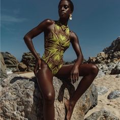 Nwot Still Has The Protective Liner On Features A High Cut Look, Halter Neck, And Fun Print It’s Also Slightly Padded Size S African Swimwear, Nigerian Fashion Designers, Swimwear Photoshoot, Andrea Iyamah, Special Event Dresses, Swimwear Store, Wild Woman, Beach Bunny, Beach Swimsuit