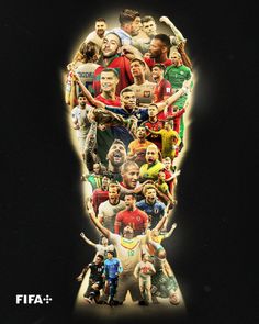 an image of a collage of soccer players in the shape of a human head