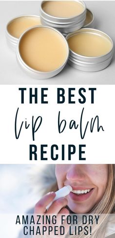 The best DIY Lip Balm recipe! If you have chapped lips, you need to make this recipe. This four ingredient lip balm recipe is super simple to make and works wonders. Natural Lip Balm Recipe, Coconut Oil Lip Balm, Lip Balm Recipe, Diy Lip Balm Recipes, Essential Oil Combinations, Lip Balm Recipes, Homemade Lip Balm