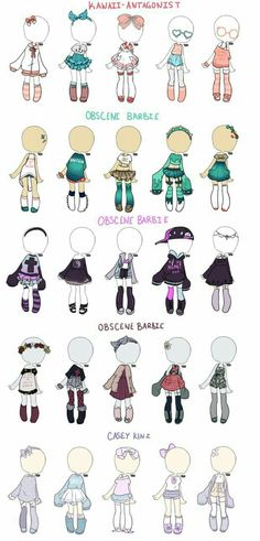 an image of many different types of dolls