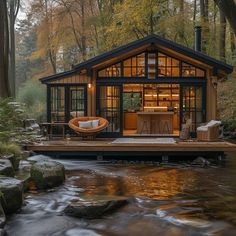 Tiny House Village, Modern Small House Design, Small Cottages, Building House Plans Designs, Modern Tiny House, Contemporary House Plans, Village House Design, Cabin In The Woods, English House