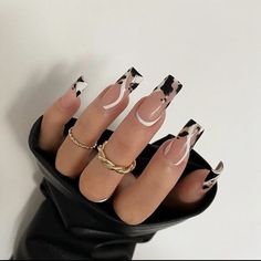 White Tip Nails, Cow Nails, Wow Nails, Nail Swag, Minimalist Nails, Coffin Nails Designs, Chic Nails