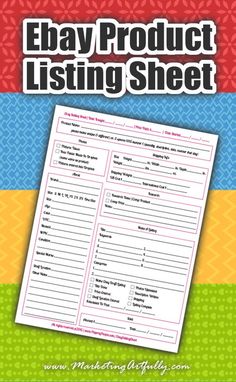 the ebay product listing sheet is shown in red, blue and green stripes with text