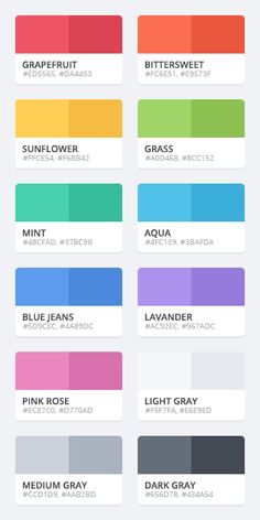 the color guide for all kinds of paint colors