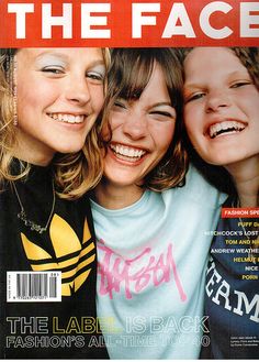 a magazine cover with three girls on the front and one girl smiling at the camera