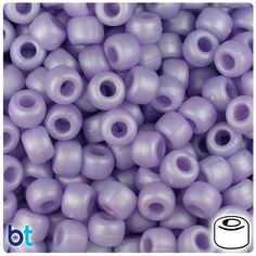 purple plastic beads with holes in the middle