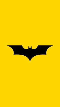 the dark knight rises batman logo on yellow background, minimalist poster art print by person