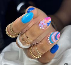 Summer Almond Nails, Cruise Nails, Retro Nails, Nails Trends, Summery Nails, Trends For 2024, Nails Only, Short Acrylic Nails Designs