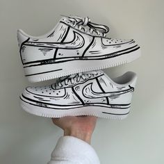 Cartoon Custom Nike Air Forces. Turn Around Time/Processing Time For Your Custom Order Is About 3 Weeks Hand Painted With Angelus Paints That Won’t Fade, Crack, Or Wash Off. Any Other Questions Let Me Know :) Mens, Kids, And Womens Sizing Available Nike Cartoon, Nike Air Forces, Floral Vans, Custom Sneakers Diy, Custom Painted Shoes, Custom Shoes Diy, Painted Sneakers, Circle Drawing, Cartoon Shoes