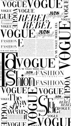 the word fashion written in black and white on a piece of paper with words that spell out