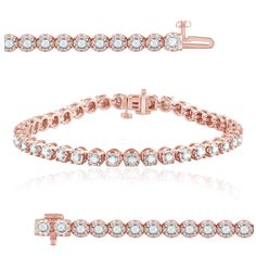 PRICES MAY VARY. WEDDING BRIDAL JEWELRY: With dazzling beauty, this diamond Tennis bracelet steals the spotlight. Crafted with rose gold-plated over sterling silver prong set, round-cut diamond - each artfully set to enhance size and sparkle. Captivating with 1 carat of diamonds makes a perfect choice for your partner! Shiny polished metallic finish adds a touch of eye-catching shine to your outfit, classic and elegant style. A perfect chic accessory to your outfit for daily and formal occasions Rose Gold Round Diamond Bracelet For Wedding, Rose Gold Diamond Bracelet For Wedding, Rose Gold Tennis Bracelet For Wedding With Prong Setting, Rose Gold Tennis Bracelet With Prong Setting For Wedding, Rose Gold Round Tennis Bracelet For Wedding, Rose Gold Tennis Bracelet For Wedding, Outfit Classic, Jewelry Accessories Ideas, Wedding Bridal Jewellery