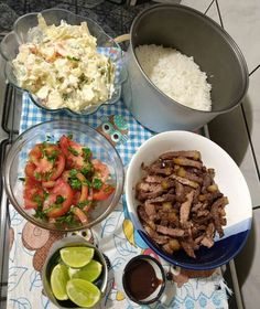 the food is prepared and ready to be eaten on the table for lunch or dinner