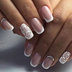 Bridal Nails Designs, Trends Nails, Pink Coffin, Inspiration Nails, Wedding Nails French, 2024 Nails, French Manicure Nails