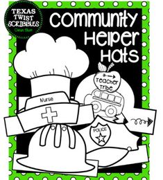 a poster with the words community help hats on it