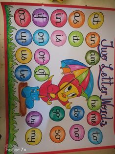 this is an image of a children's activity board with numbers and clowns