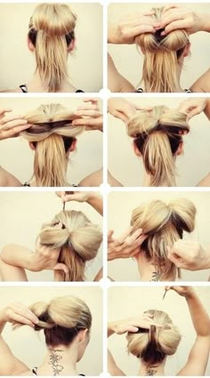 Bow Bun How To Hair Bow Tutorial, Bow Hairstyle, Top Hairstyles, Hair Do, Hair Tutorials, Big Hair