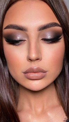 Gray Eyeshadow Looks For Brown Eyes, Cool Tone Eyeshadow Looks, Makeup Bibir, Dramatic Smokey Eye, Angel Makeup, Dramatic Makeup, Makeup Eye Looks