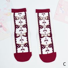 This price is for a pair of socks only, others are not included. Cute Red Socks For Gifts, Cute Red Socks, Cute Socks, Red And White, Socks, Red, White