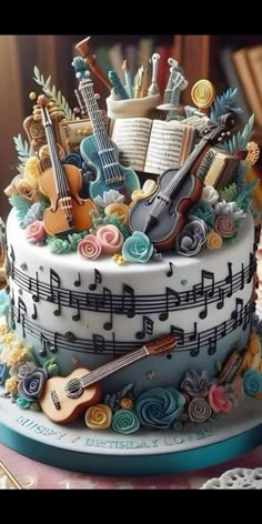 Musical Cakes For Men, Music Cake For Men, Cake For An Artist, Music Themed Cakes For Men, Cake For Music Lover, Cake Boss Cakes, Fancy Cake Ideas, 40 And Fabulous Cake, Cake Designs Music Theme