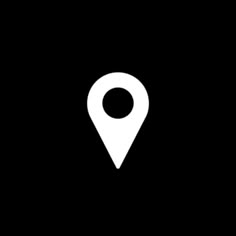 a black and white map pointer icon