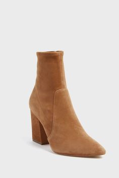 Bracco Suede Slim Isla Ankle Bootie | Loeffler Randall Boots Are Made For Walking, Designed Shoes, Chic Outerwear, Block Heel Boots, Kick Flares, Loeffler Randall, Goat Leather, Ankle Bootie, Denim Flares