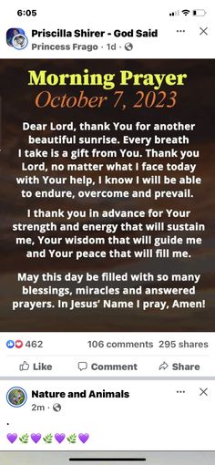 the morning prayer is posted on an iphone