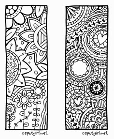 two large bookmarks with different designs on them