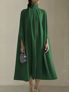 Batwing Sleeves Lace-Up Solid Color High-Neck Midi Dress DescriptionMaterial : PolyesterStyle : Batwing SleevesFeature : Solid Color,Lace-upOccasion : Simple,CasualNeckline : High-neckSeasons : Autumn,Summer,SpringType : Midi DressesColor : WHITE,GREEN,BLACK,FUSCHIASize : S,M,L,XLPlease consult the size chart we provide for this item's measurements to help you decide which size to buy.Please note: There may be 1-3cm differ due to manual measurement. High Neck Midi Dress, African Inspired Clothing, Long Midi Dress, Fashion 1950s, Women Cargos, Long Shirt Dress, Cargo Pants Women, Womens Dress Pants, Classy Casual Outfits