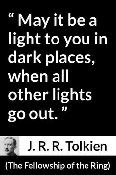 a black and white photo with a quote from j r r tolken