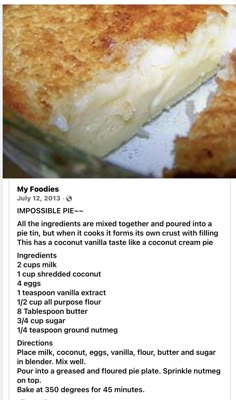 an image of a recipe for cheesecake