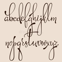 handwritten english alphabet with cursive font and capital letters in the style of calligraphy